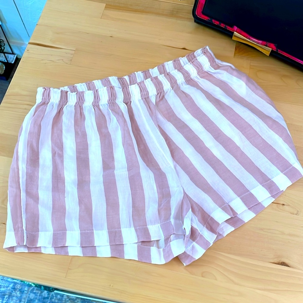 Sincerely Jules Rose White Stripe Shorts Pajama Bottoms Matching Set